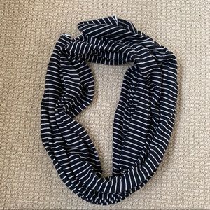 J Crew Black and White Striped Scarf